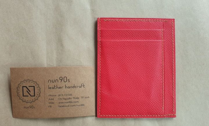 ví thẻ màu đỏ handmade nun90s