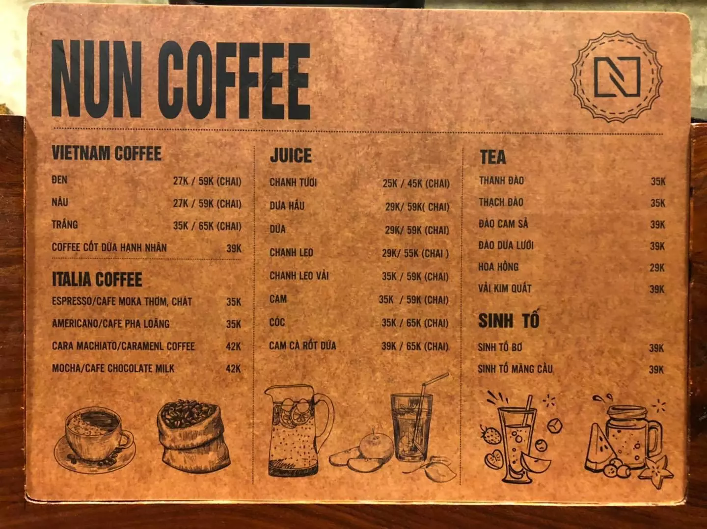 nuncoffee menu